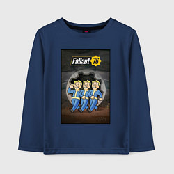 Лонгслив хлопковый детский Fallaut - vault boys, цвет: тёмно-синий