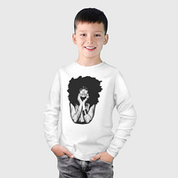 Лонгслив хлопковый детский Erykah Badu, цвет: белый — фото 2