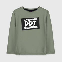 Лонгслив хлопковый детский ДДТ - логотип, цвет: авокадо