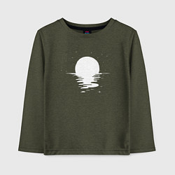 Лонгслив хлопковый детский Звёздная тропа к луне, цвет: меланж-хаки