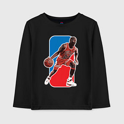 Лонгслив хлопковый детский Jordan play, цвет: черный
