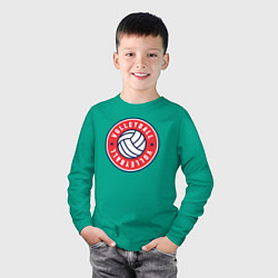 Лонгслив хлопковый детский Volleyball and volleyball, цвет: зеленый — фото 2