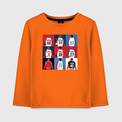 Лонгслив хлопковый детский Jordan plays, цвет: оранжевый
