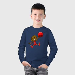 Лонгслив хлопковый детский Baby Jordan, цвет: тёмно-синий — фото 2