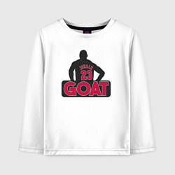 Лонгслив хлопковый детский Jordan goat, цвет: белый