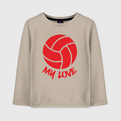 Лонгслив хлопковый детский Volleyball my love, цвет: миндальный