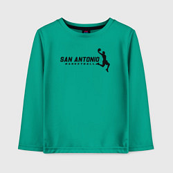 Лонгслив хлопковый детский Basketball San Antonio, цвет: зеленый