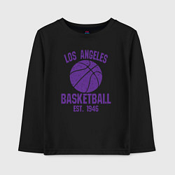 Лонгслив хлопковый детский Basketball Los Angeles, цвет: черный
