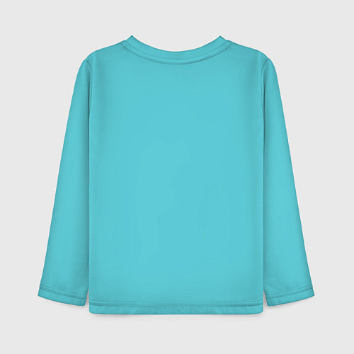 Детский лонгслив Дама с красным поясом и красным веером / Бирюзовый – фото 2