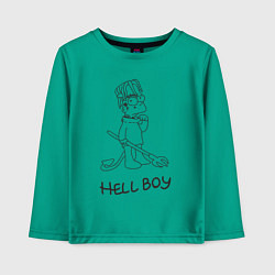 Лонгслив хлопковый детский Bart hellboy Lill Peep, цвет: зеленый