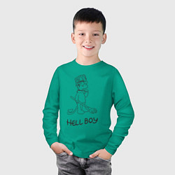 Лонгслив хлопковый детский Bart hellboy Lill Peep, цвет: зеленый — фото 2