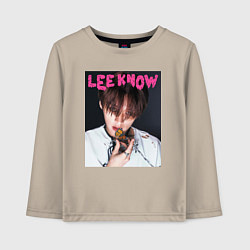 Лонгслив хлопковый детский Lee Know Rock Star Stray Kids, цвет: миндальный