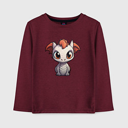 Лонгслив хлопковый детский Дракон грозовой озорник, цвет: меланж-бордовый