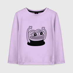 Лонгслив хлопковый детский Лягушонок радуется, цвет: лаванда