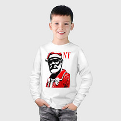 Лонгслив хлопковый детский Cool Santa - portrait, цвет: белый — фото 2