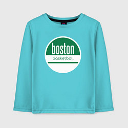 Лонгслив хлопковый детский Boston basket, цвет: бирюзовый