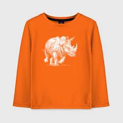 Детский лонгслив Белый носорог бежит
