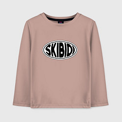 Лонгслив хлопковый детский Скибиди, цвет: пыльно-розовый