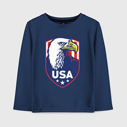 Лонгслив хлопковый детский Орёл США, цвет: тёмно-синий