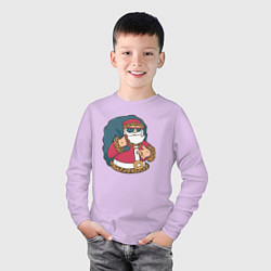 Лонгслив хлопковый детский Santa gangster, цвет: лаванда — фото 2