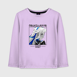 Лонгслив хлопковый детский Нёвиллет в квадрате, цвет: лаванда