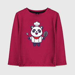 Лонгслив хлопковый детский Повар панда, цвет: маджента