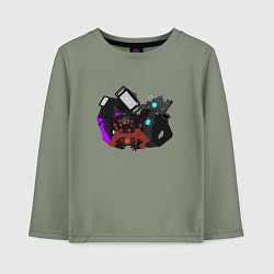 Лонгслив хлопковый детский Камерамен ТВ мен м Спикермен, цвет: авокадо