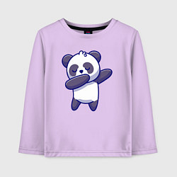 Лонгслив хлопковый детский Dabbing panda, цвет: лаванда
