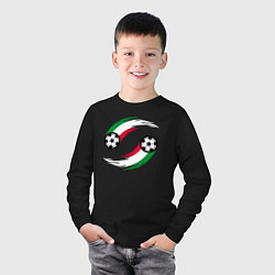 Лонгслив хлопковый детский Итальянские мячи, цвет: черный — фото 2