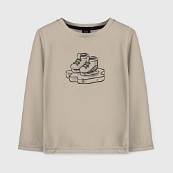 Лонгслив хлопковый детский Конечки, цвет: миндальный