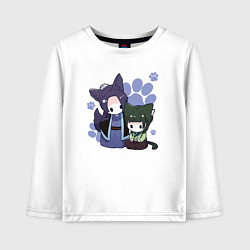 Лонгслив хлопковый детский Джинши и Маомао, цвет: белый