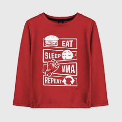 Детский лонгслив Еда сон mma