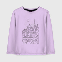 Лонгслив хлопковый детский Я люблю Петербург, цвет: лаванда