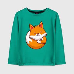 Лонгслив хлопковый детский Orange fox, цвет: зеленый