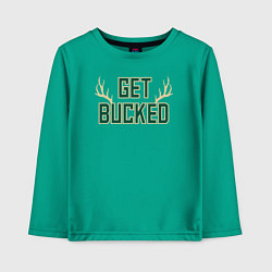 Лонгслив хлопковый детский Get bucked, цвет: зеленый