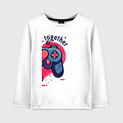 Лонгслив хлопковый детский Together forever gamepad, цвет: белый