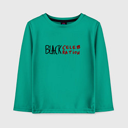 Лонгслив хлопковый детский Depeche Mode - Black Celebration font, цвет: зеленый