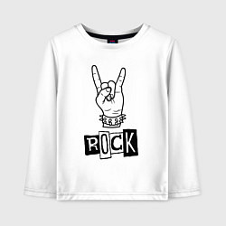 Детский лонгслив Символ рока - коза из пальцев