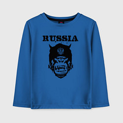 Лонгслив хлопковый детский Russian gorilla, цвет: синий