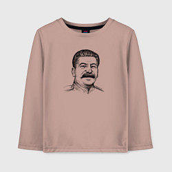 Лонгслив хлопковый детский Сталин улыбается, цвет: пыльно-розовый