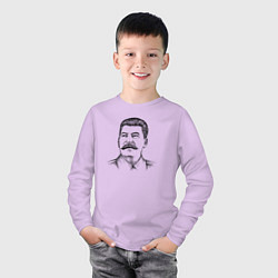 Лонгслив хлопковый детский Сталин анфас, цвет: лаванда — фото 2