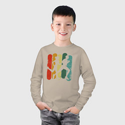 Лонгслив хлопковый детский Бегуны, цвет: миндальный — фото 2