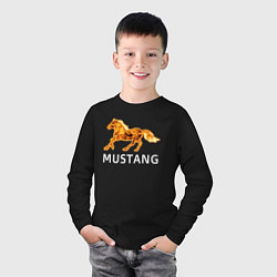 Лонгслив хлопковый детский Mustang firely art, цвет: черный — фото 2