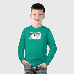 Лонгслив хлопковый детский Пацанчик 90х, цвет: зеленый — фото 2