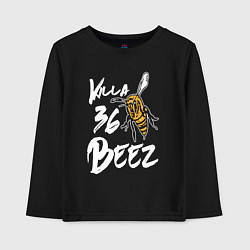 Лонгслив хлопковый детский Killa beez 36, цвет: черный