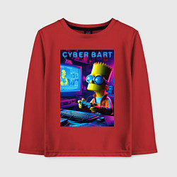 Детский лонгслив Cyber Bart is an avid gamer