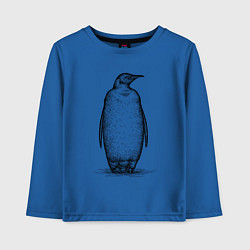 Лонгслив хлопковый детский Пингвин стоит, цвет: синий