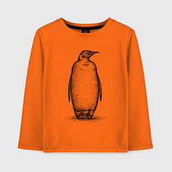Лонгслив хлопковый детский Пингвин стоит, цвет: оранжевый