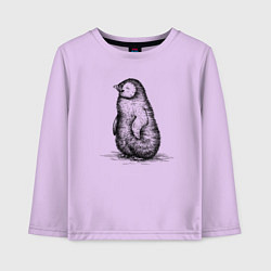 Лонгслив хлопковый детский Пингвиненок пушистый, цвет: лаванда