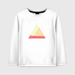 Лонгслив хлопковый детский Абстрактные цветные треугольники, цвет: белый